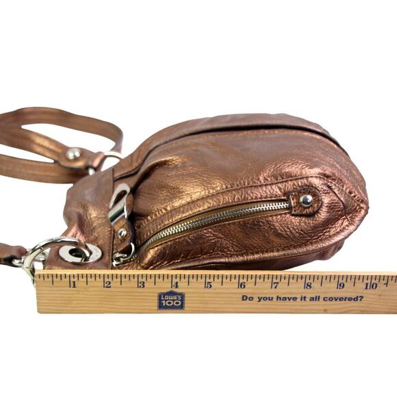 ROOMY B. Makowsky BRONZE BROWN GENUINE LEATHER X-BODY SHOULDER BAG HANDBAG PURSE - Picture 13 of 15